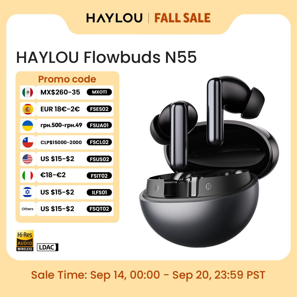 Home Office Headset - Беспроводные наушники HAYLOU Flowbuds N55 с