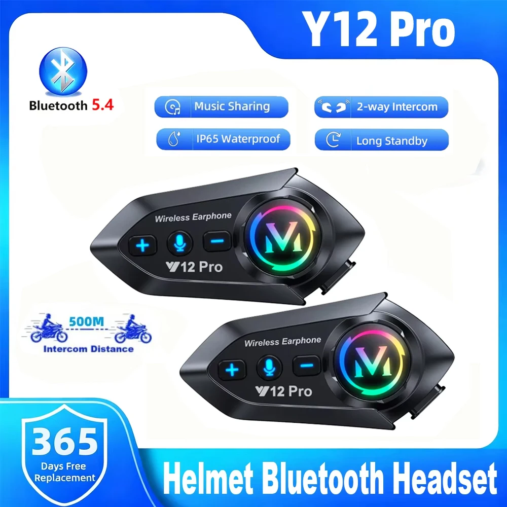 Home Office Headset - Мотоциклетный шлем Y12 Pro с Bluetooth-интеркомом,