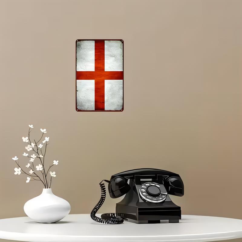 Home Office England - Винтажная металлическая табличка с изображением креста