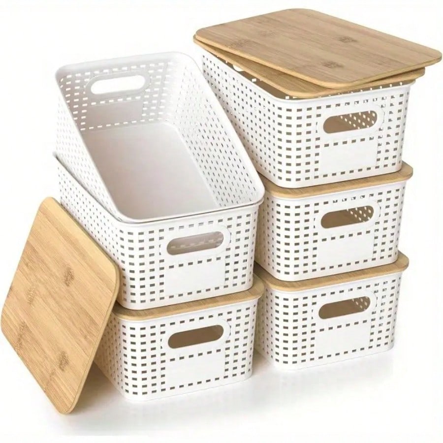 Набор из 6 штабелируемых конте – обзор и цена Desktop Organizer Bamboo