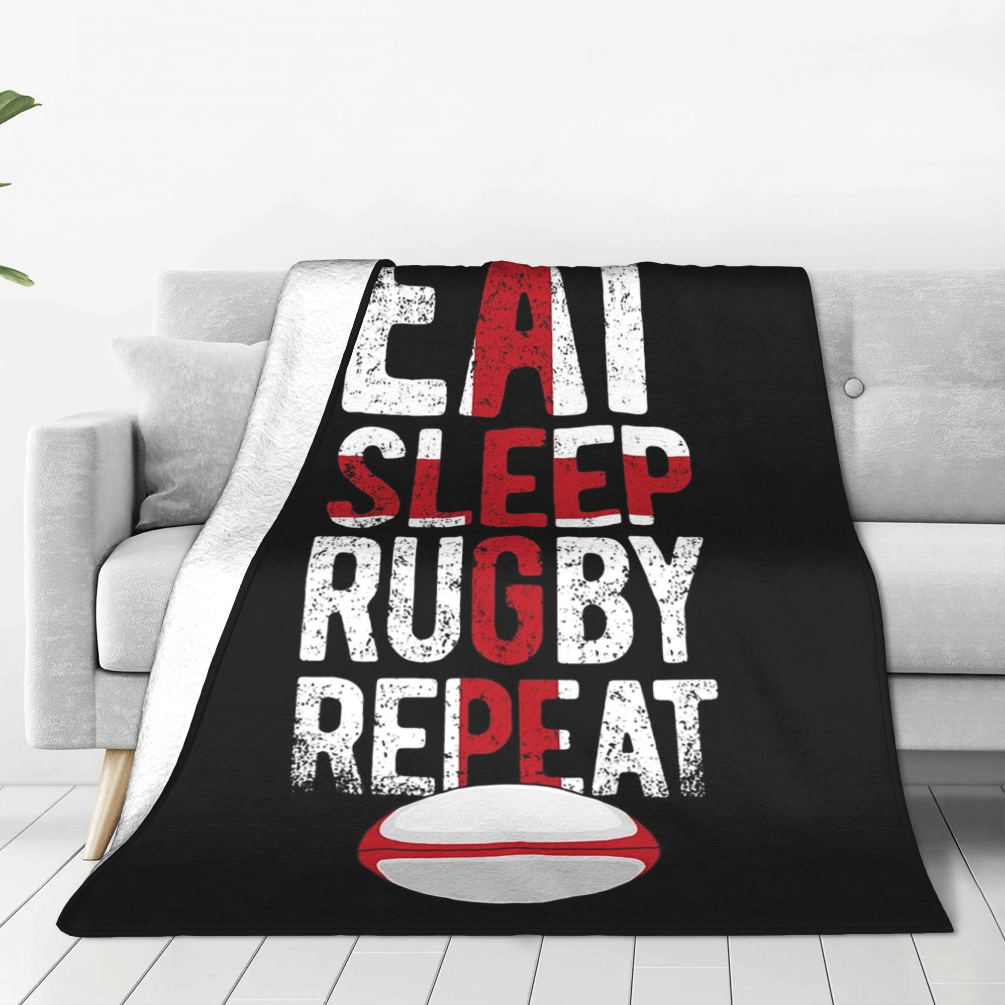 Одеяло для регби Eat Sleep, ан – обзор и цена Home Office England