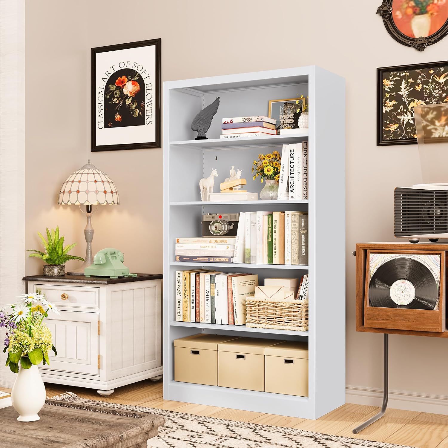 5-ярусный металлический книжны – обзор и цена Home Office And Library