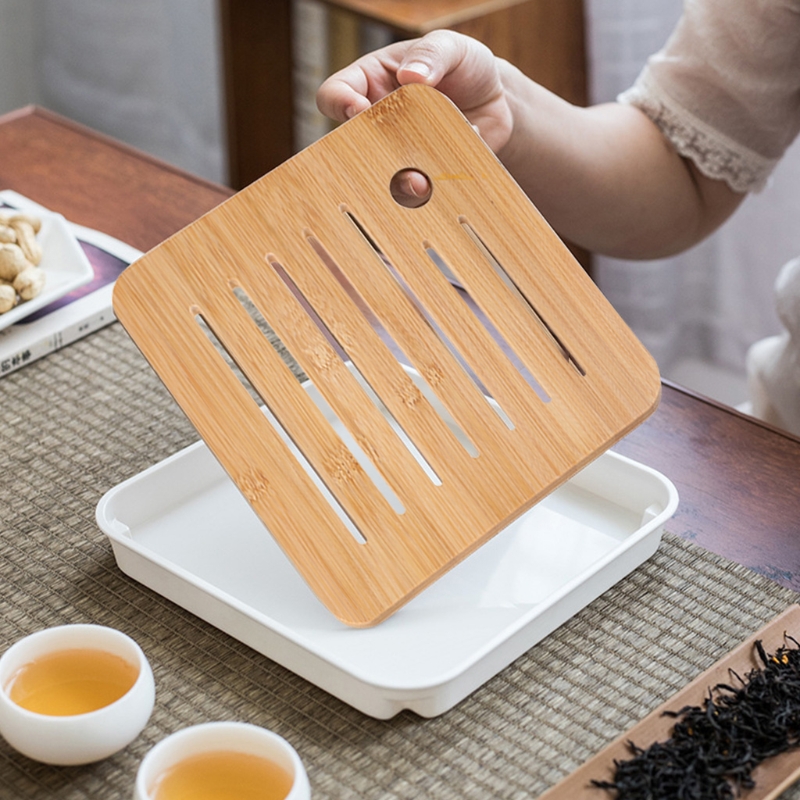 Бамбуковый поднос для чая, мин – обзор и цена Desktop Organizer Bamboo